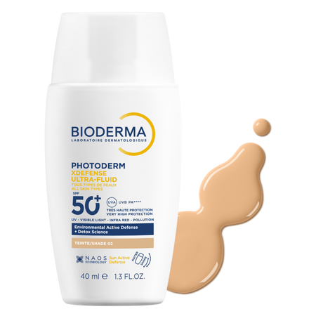 Fluid colorat de fata Ultra SPF50+ Photoderm Xdefense, Fototip 2, 40 ml, Bioderma