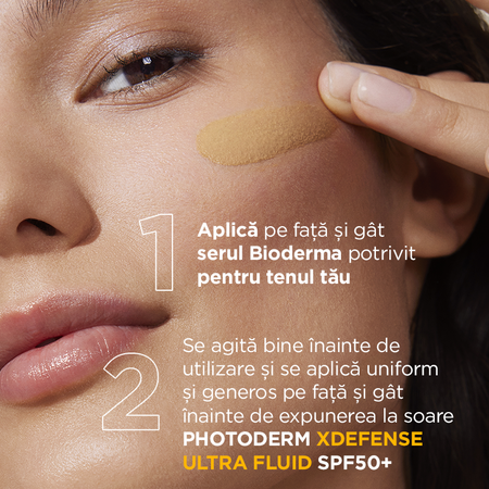 Fluid colorat Ultra SPF 50+ pentru fata Photoderm Xdefense, Fototip 3, 40 ml, Bioderma 693052