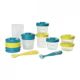 Set 12 recipiente si 2 lingurite, albastru, Beaba 445773