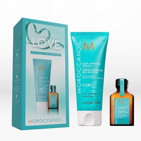 Crema pentru definirea buclelor si Ulei tratament pentru toate tipurile de par, 75 ml + 15 ml, Moroccanoil