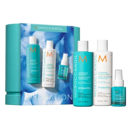 Sampon pentru hidratare, 250 ml + Balsam pentru hidratare, 250 ml, Masca hidratanta, 75 ml, Moroccanoil