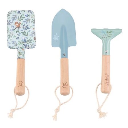 Set de unelte pentru gradinarit Forest Friends, 3 ani+, Albastru, Little Dutch