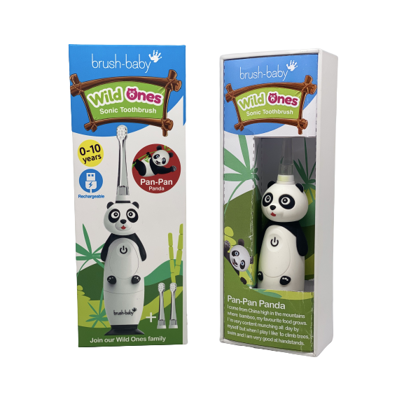 Periuta de dinti electrica reincarcabila  Urs Panda, Wild Ones, Brush Baby