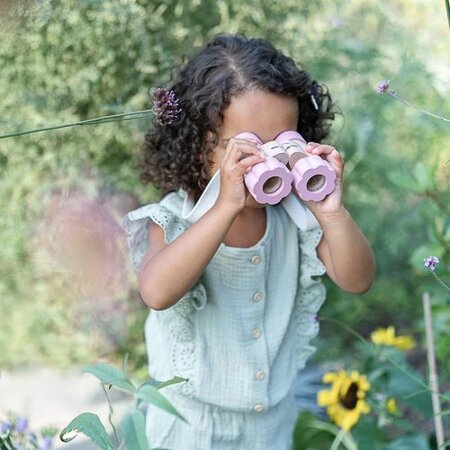 Binoclu din lemn Fairy Garden, Roz, 3 ani+, Little Dutch 693614