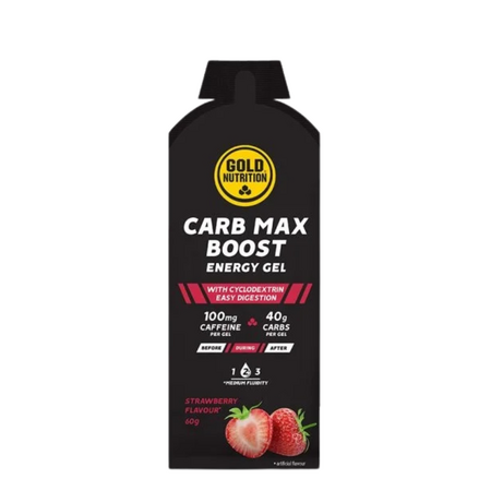 Gel energizant Carb Max Boost, Capsuni, 60 g, Gold Nutrition