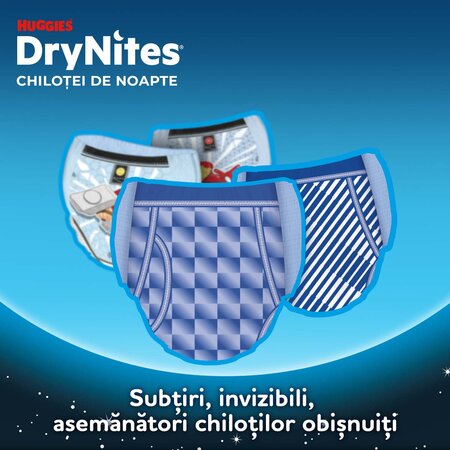 Scutece de noapte Pants DryNites, 49-60 kg, Baieti, 13 ani+, 9 bucati, Huggies 776456