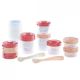 Set 12 recipiente si 2 lingurite, roz, Beaba 445775