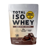 Pudra proteica izolat Total Iso Whey, Ciocolata, 450 g, Gold Nutrition