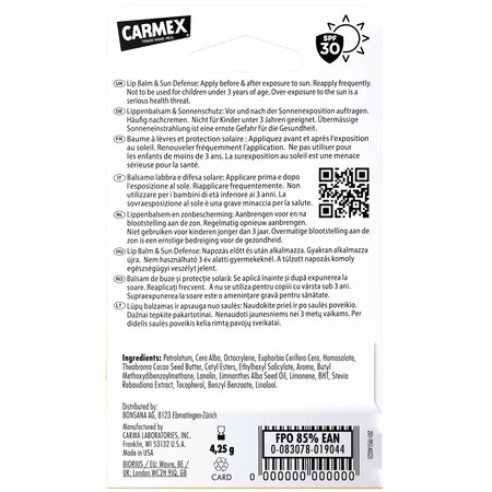 Stick pentru buze Sun Defence Tropical, 4.25 g, Carmex 694102