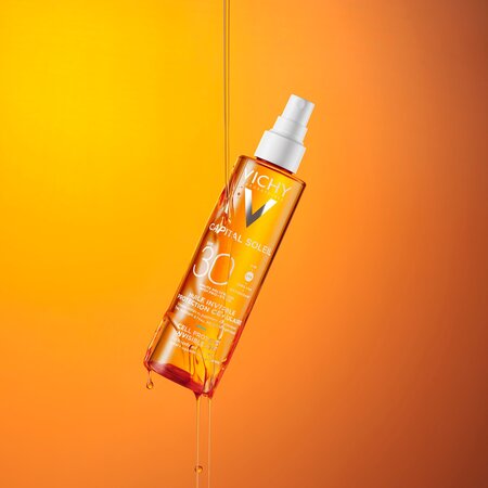 Ulei invizibil cu squalan, vitamina E si SPF30 Capital Soleil, 200 ml, Vichy 694099