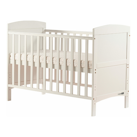Patut din lemn transformabil pentru bebe si junior, 120x60, Alb, Lory, Freeon 694139