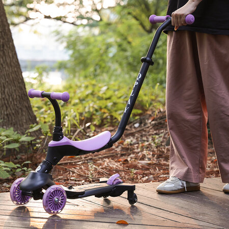 Trotineta multifunctionala 5 in 1 pentru copii Sema EVO, Violet, 1-6 ani, QPlay 694317