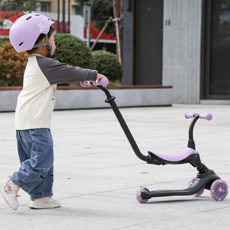 Trotineta multifunctionala 5 in 1 pentru copii Sema EVO, Violet, 1-6 ani, QPlay 694318