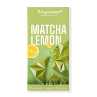 Ciocolata alba Bio cu Matcha si Lamaie, 60 g, Benjamissimo