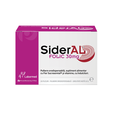 Sideral Folic, 30 mg, 20 plicuri, Labormed 694607