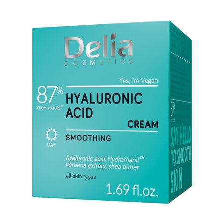 Crema de fata cu efect de netezire Acid Hyaluronic, 50 ml, Delia Cosmetics 694637