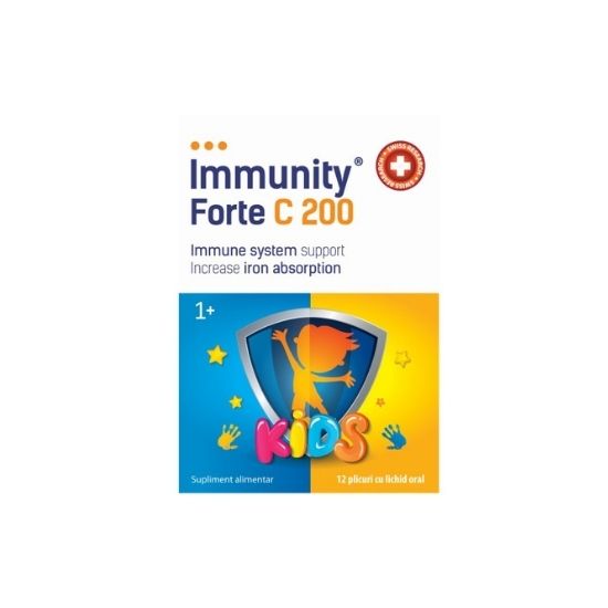 Immunity forte C200 kids, 12 plicuri, MBA Pharma