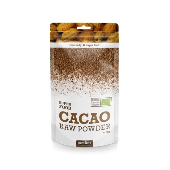 Cacao pulbere cruda ecologica, 200 g, Purasana