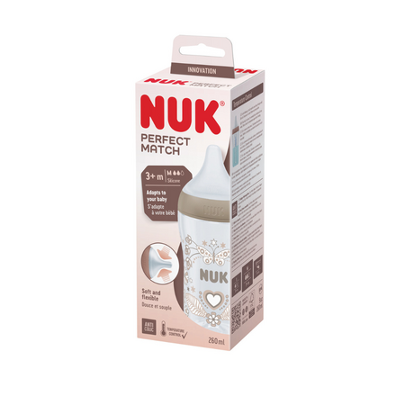 Biberon Perfect Match, M, Inima, + 3 luni, 260 ml, Nuk 694703