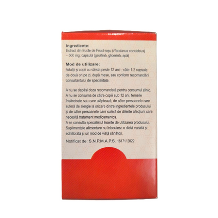 Fructul Rosu, 500 mg, 60 capsule moi, Cahya 695126