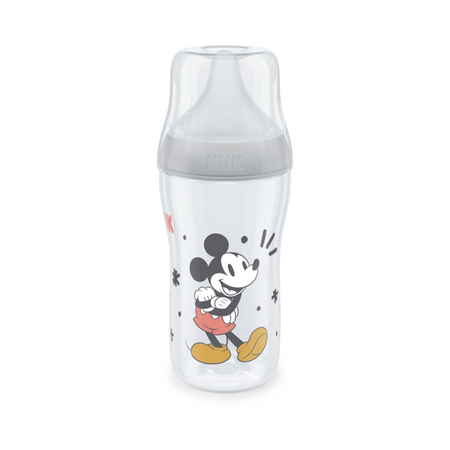Biberon Perfect Match, M, + 3 luni, Gri, Mickey, 260 ml, Nuk