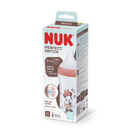 Biberon Perfect Match, Rosu, Minnie, + 3 luni, 260 ml, Nuk 694722