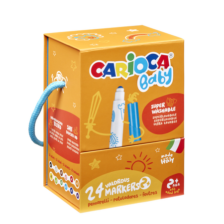 Set carioci colorate Baby, 2 ani+, 24 bucati, Carioca