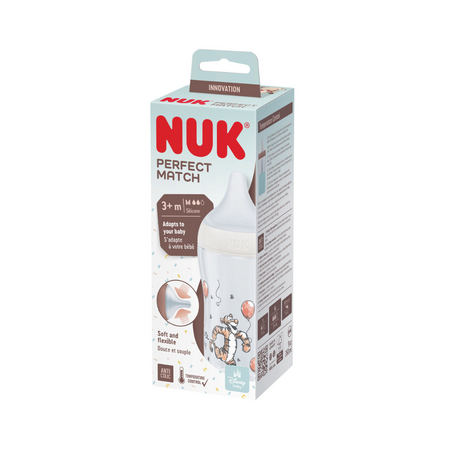 Biberon Perfect Match, M, Tiger, + 3 luni, 260 ml, Nuk 694726