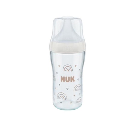 Biberon din sticla Perfect Match, M, + 3 luni, Curcubeu, 260 ml, Nuk