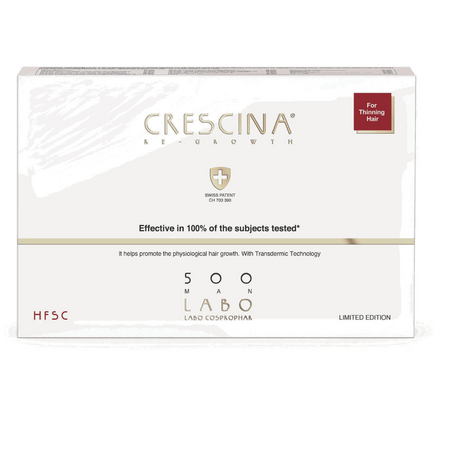 Tratament intensiv pentru cresterea parului 500 Man Crescina Re-Growth, 5 fiole, Labo