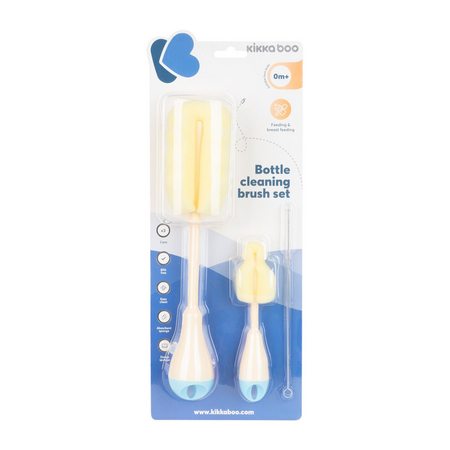 Set de perii pentru curatarea biberoanelor 3 in 1, Albastru, Kikka Boo