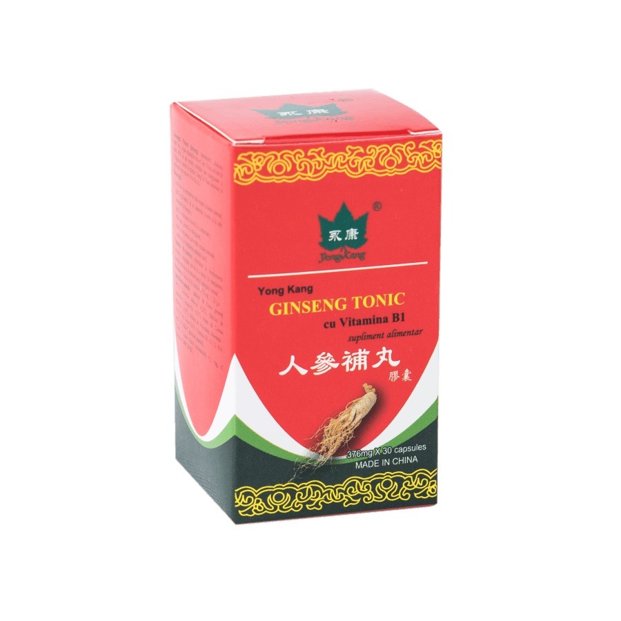 Ginseng tonic cu Vitamina B1, 300mg, 30 capsule, Yongkang
