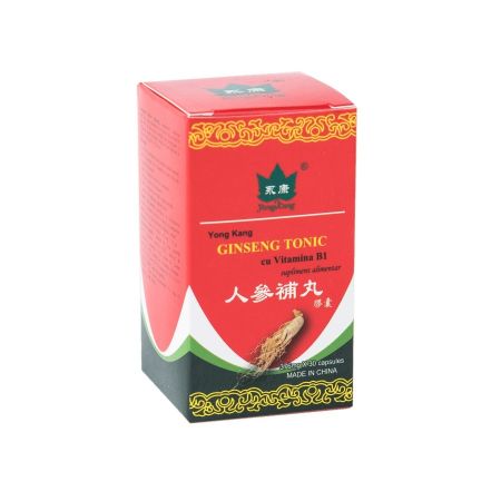 Ginseng tonic cu Vitamina B1, 300mg, 30 capsule, Yongkang International China