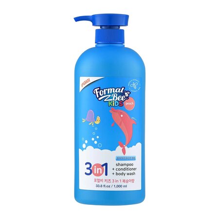 Gel de dus 3in1 pentru copii Kids, Piersica, 1 litru, Formal Bee