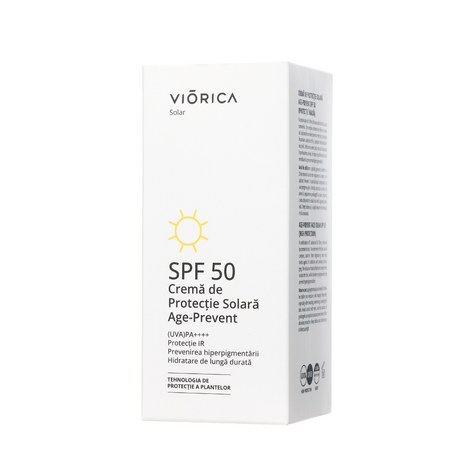 Crema de protectie solara Age-Prevent Spf 50 Solar, 50 ml, Viorica 695300