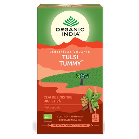 Ceai  Bio Tulsi Tummy, 25 plicuri, Organic India