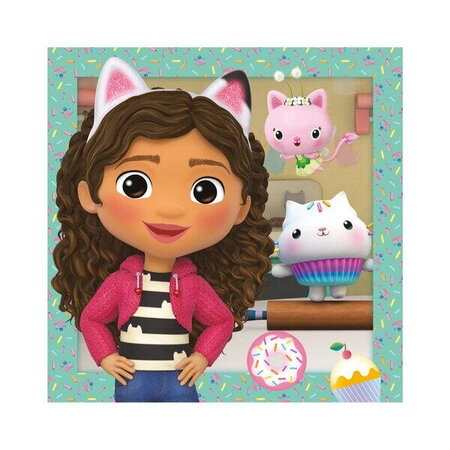 Puzzle, Gabby si prietenii, +5 ani, 3 x 55 piese, Dino Toys 695463