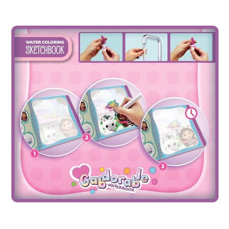 Carte de colorat Waterbook, Gabby's Dollhouse, +3 ani, Lisciani 695508