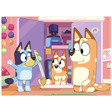 Puzzle de colorat maxi, Bluey, 4 ani+, 60 de piese, Lisciani 695522
