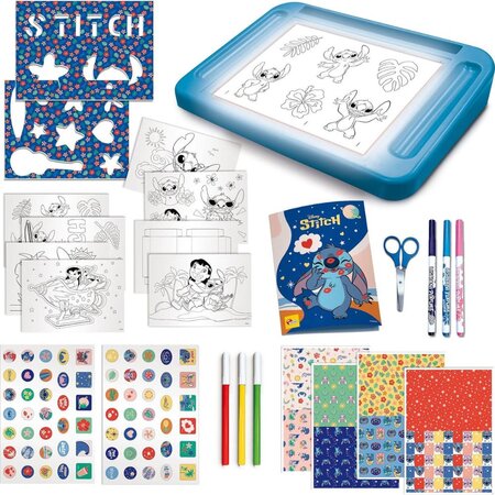 Tablita de desen cu lumini, Stitch, +5 ani, Lisciani 695526
