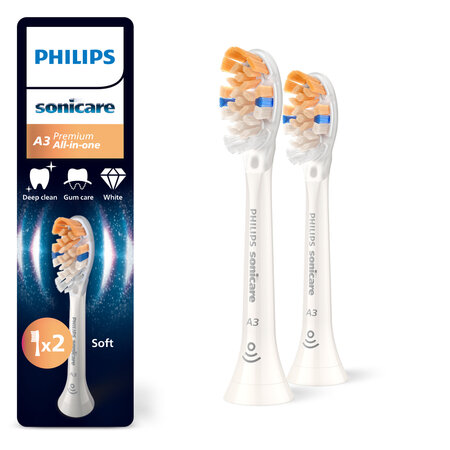 Capete de schimb pentru periuta sonica Premium All-in-One Philips Sonicare, HX9092/87, 2 bucati, Philips