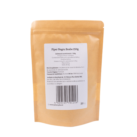 Piper negru boabe, 250 g, Natura Plus 695796