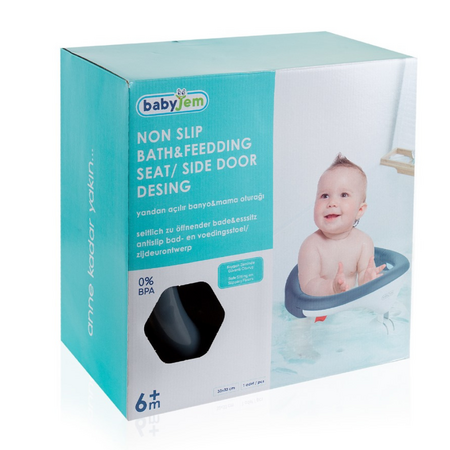 Scaun de baie pentru bebelusi Bath and Feeding, Antracit, 6 luni+, BabyJem 695909