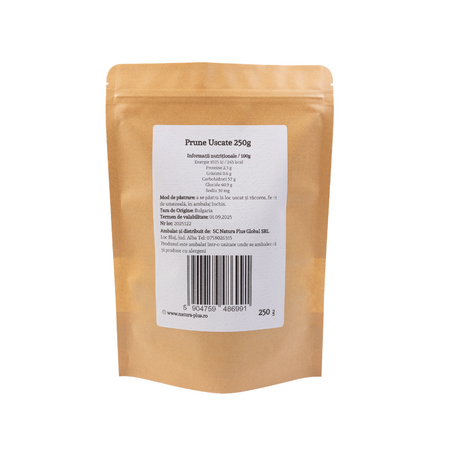 Prune uscate fara samburi, 250 g, Natura Plus 695929