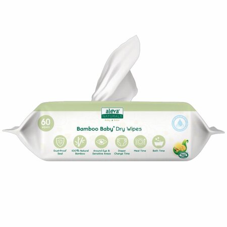 Servetele uscate din fibre de bambus, 60 bucati, Aleva Naturals 696132
