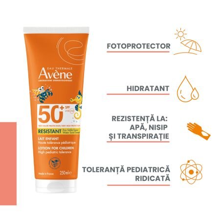 Lotiune cu protectie solara SPF50+ pentru copii, 250 ml, Avene 696196