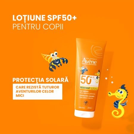 Lotiune cu protectie solara SPF50+ pentru copii, 250 ml, Avene 696199