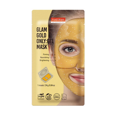 Masca gel pentru fata Glam Gold, Glam Gold, 1 bucata, Purederm