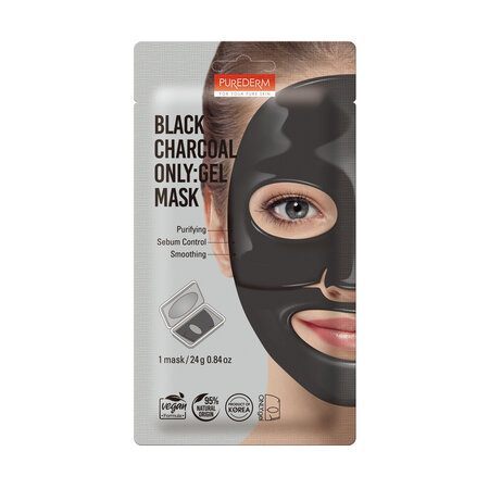 Masca gel pentru fata cu carbune, 1 bucata, Purederm
