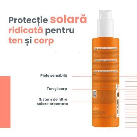 Spray de corp cu protectie solara SPF30, 200 ml, Avene 696221